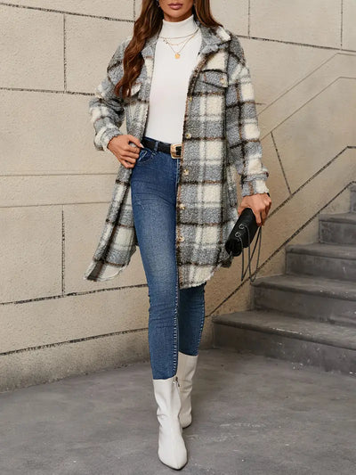 Isabelle™ | Bequemer karierter Teddymantel
