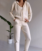 Veala | Refined Jacquard Knitted Sweater and Cardigan for Women