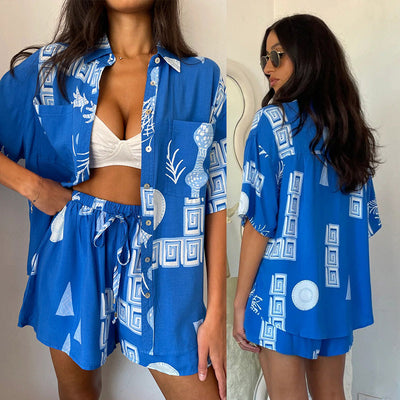 Amara - Festival Outfit Dames - Print Blouse en Broek Festivalset
