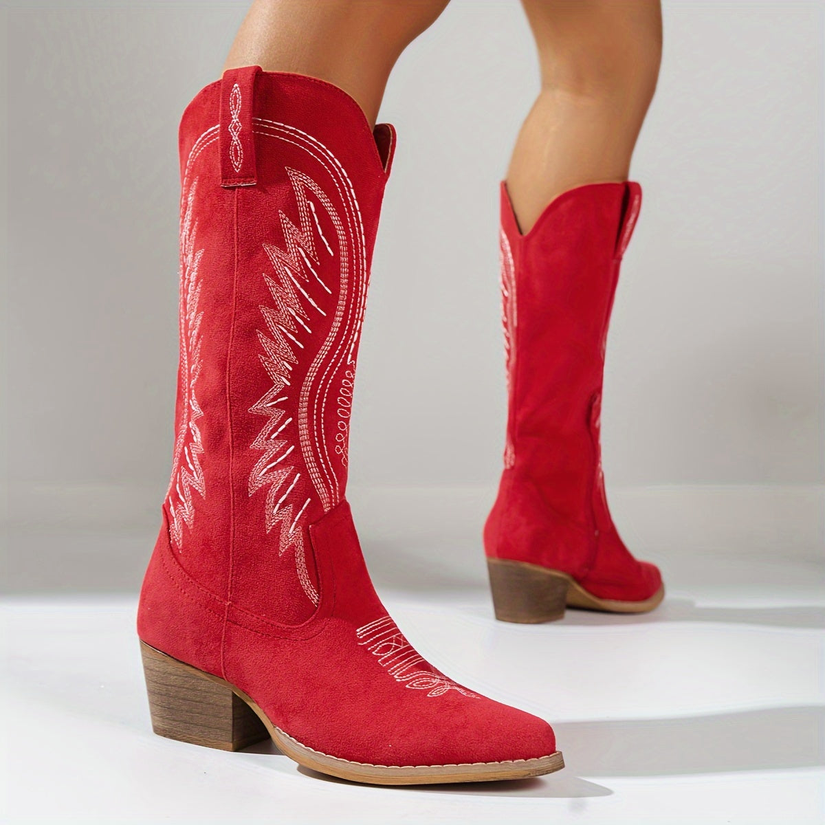 Alvara Western Boots | Hoge cowboylaarzen met hak & stiksels