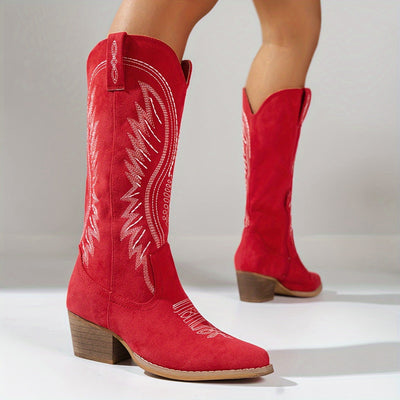 Alvara Western Boots | Hoge cowboylaarzen met hak & stiksels