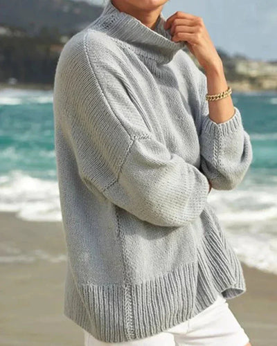 Cato - Striking Plain Sweater with High Neckline