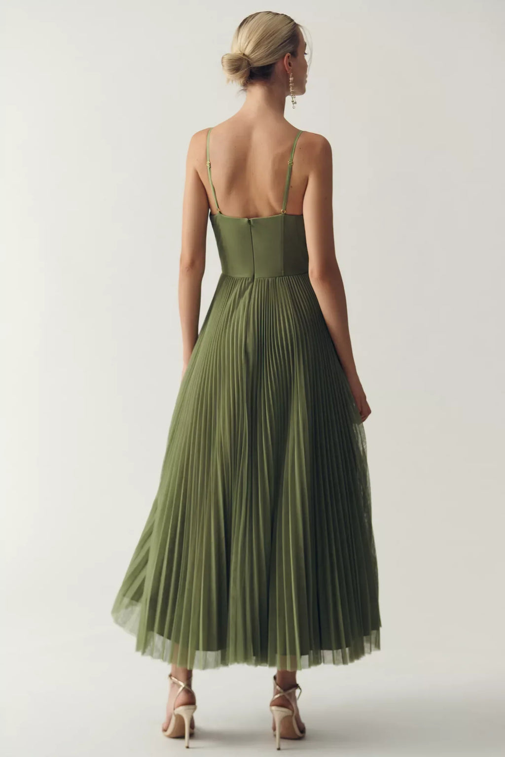Olivia Openback Kleid | Grün