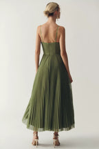 Olivia Openback Kleid | Grün