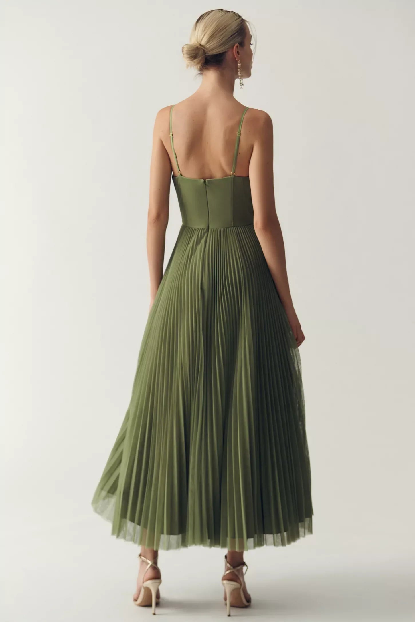 Olivia Openback Kleid | Grün