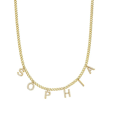 Gourmet Name Necklace with Zirconia