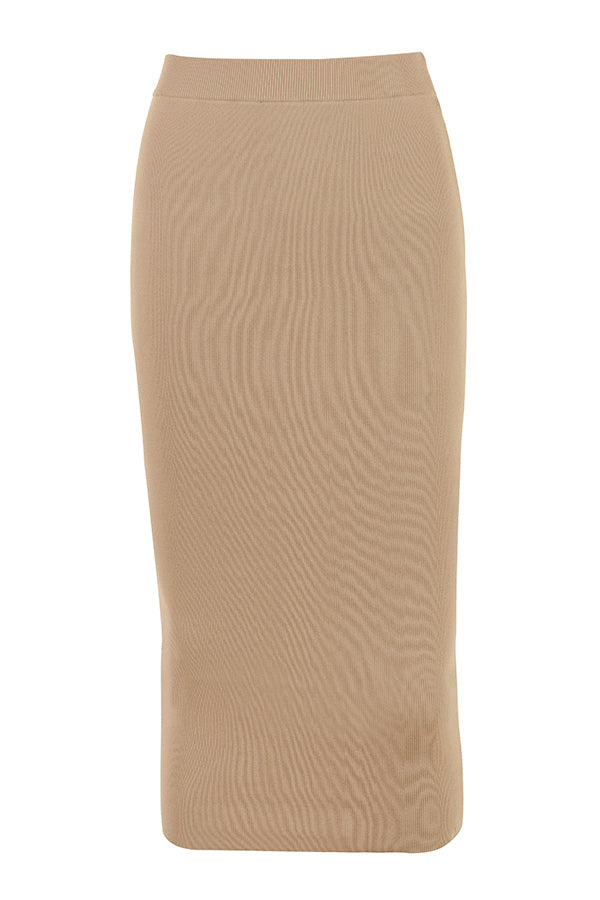 PuurShine - Camelgebreide top met midi rok