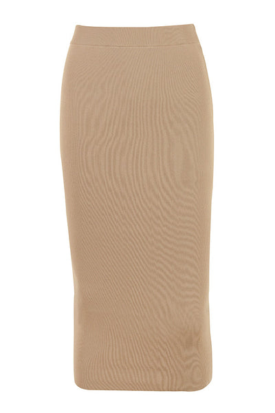 PuurShine - Camelgebreide top met midi rok