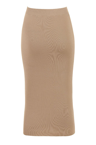 PuurShine - Camelgebreide top met midi rok