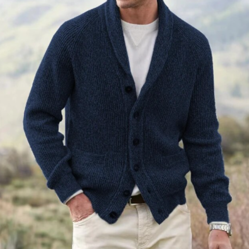 Noah | Men's vest with shawl collar and wool blend button closure 