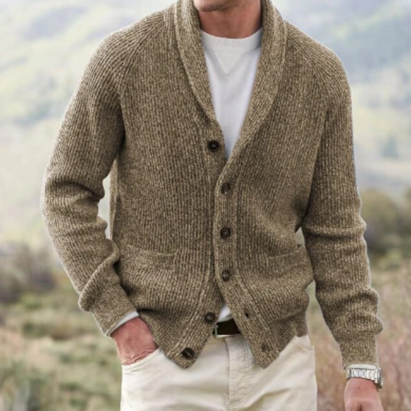 Noah | Men's vest with shawl collar and wool blend button closure 