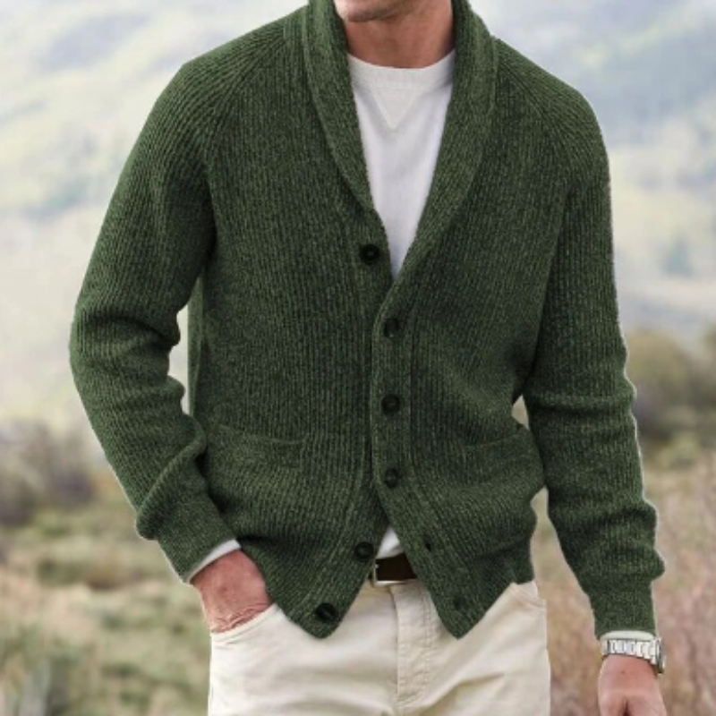 Noah | Men's vest with shawl collar and wool blend button closure 