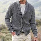 Noah | Men's vest with shawl collar and wool blend button closure 