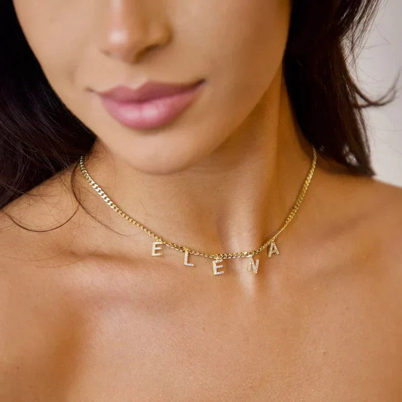 Gourmet Name Necklace with Zirconia