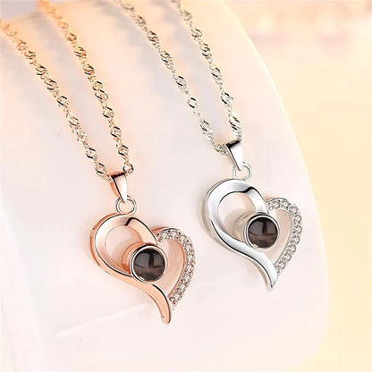 Custom Heart Drop Photo Necklace