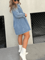 Ariel™ | Puff Sleeve Denim Dress