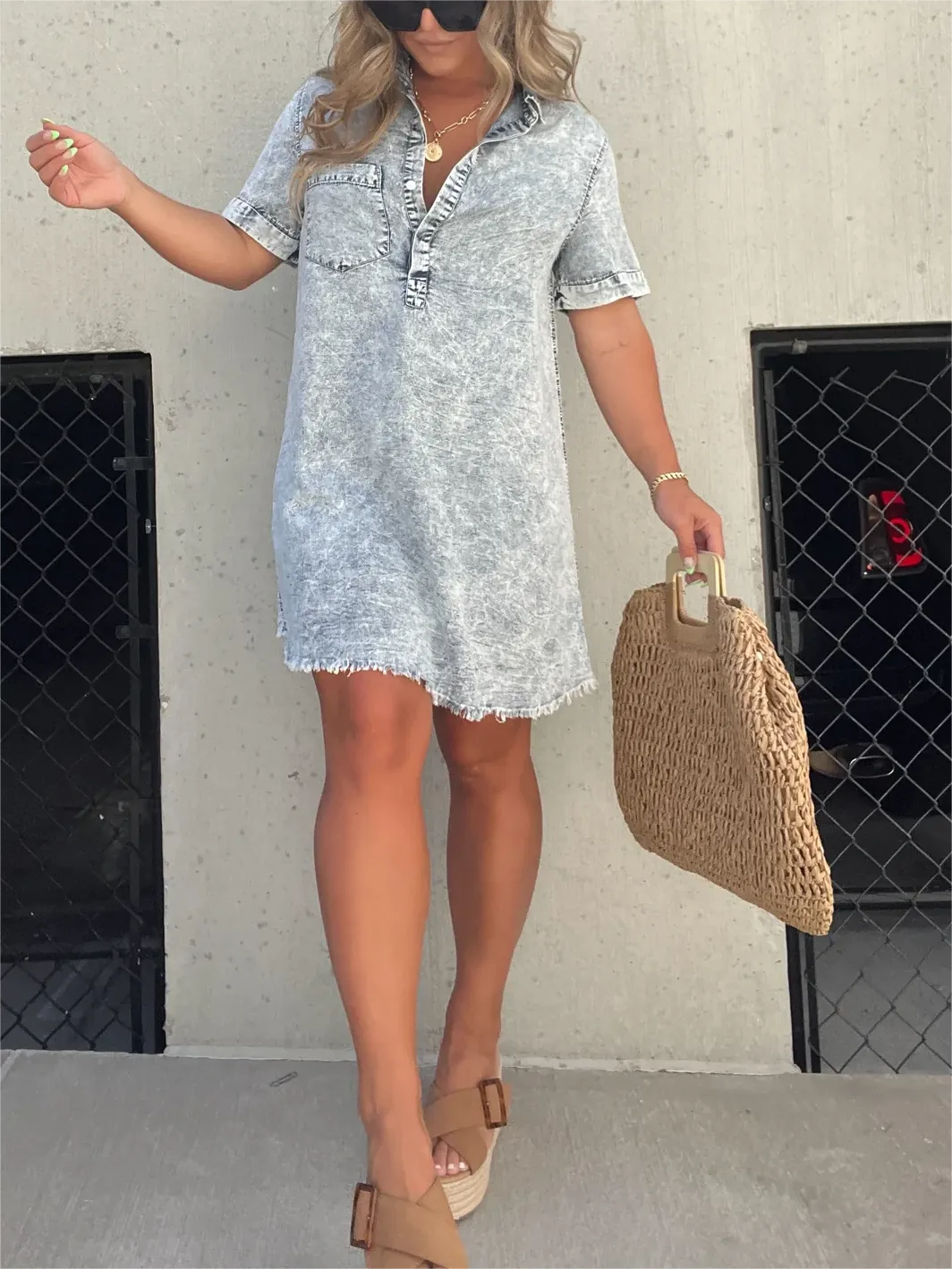 Coletta™ - Washed Shirt Dress 