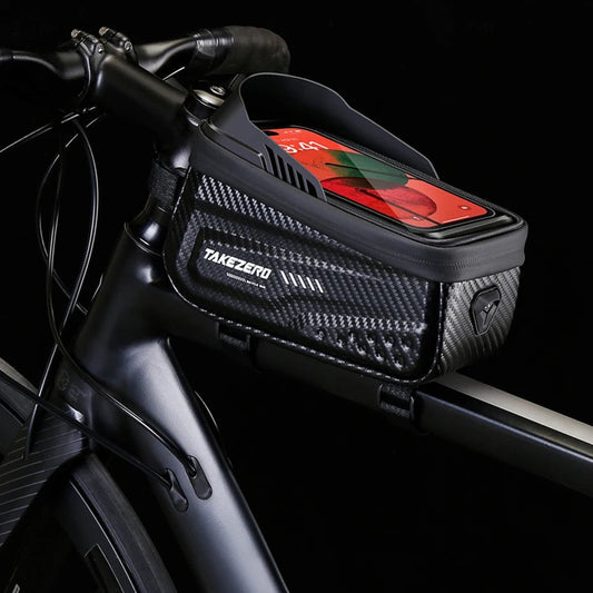 Wasserdichte Fahrradlenkertasche mit integriertem Telefonhalter