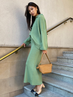 Lyra | Strickrock-Set mit V-Ausschnitt 