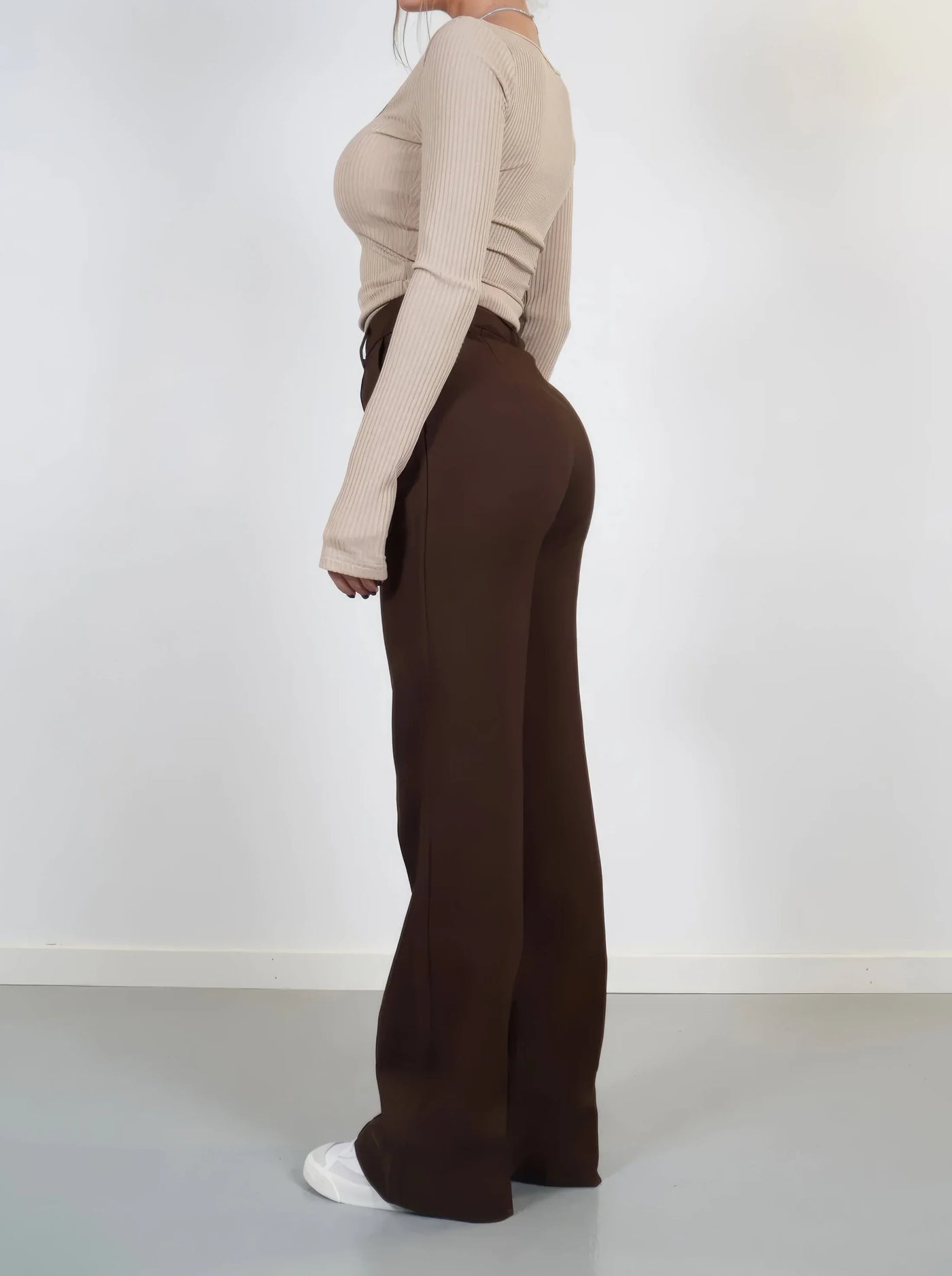Luna | Pantalon met Wijde Pijpen & High Waist Pasvorm
