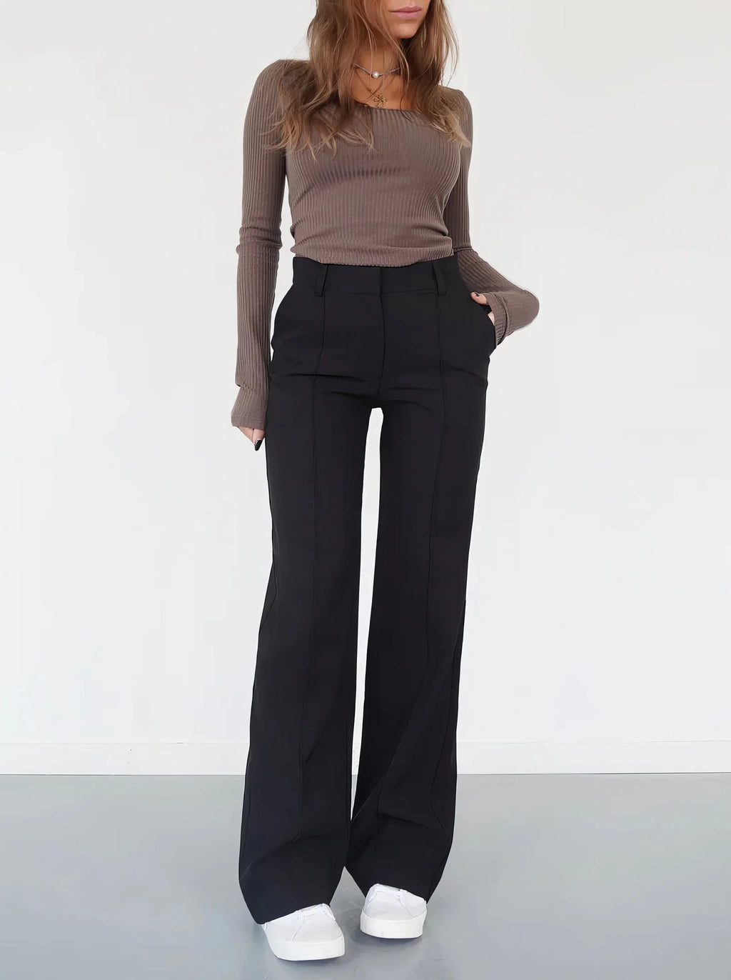 Luna | Wide Leg Trousers with High Waist Fit