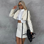 Nadila | Chique Lederen Twee-Delige Set