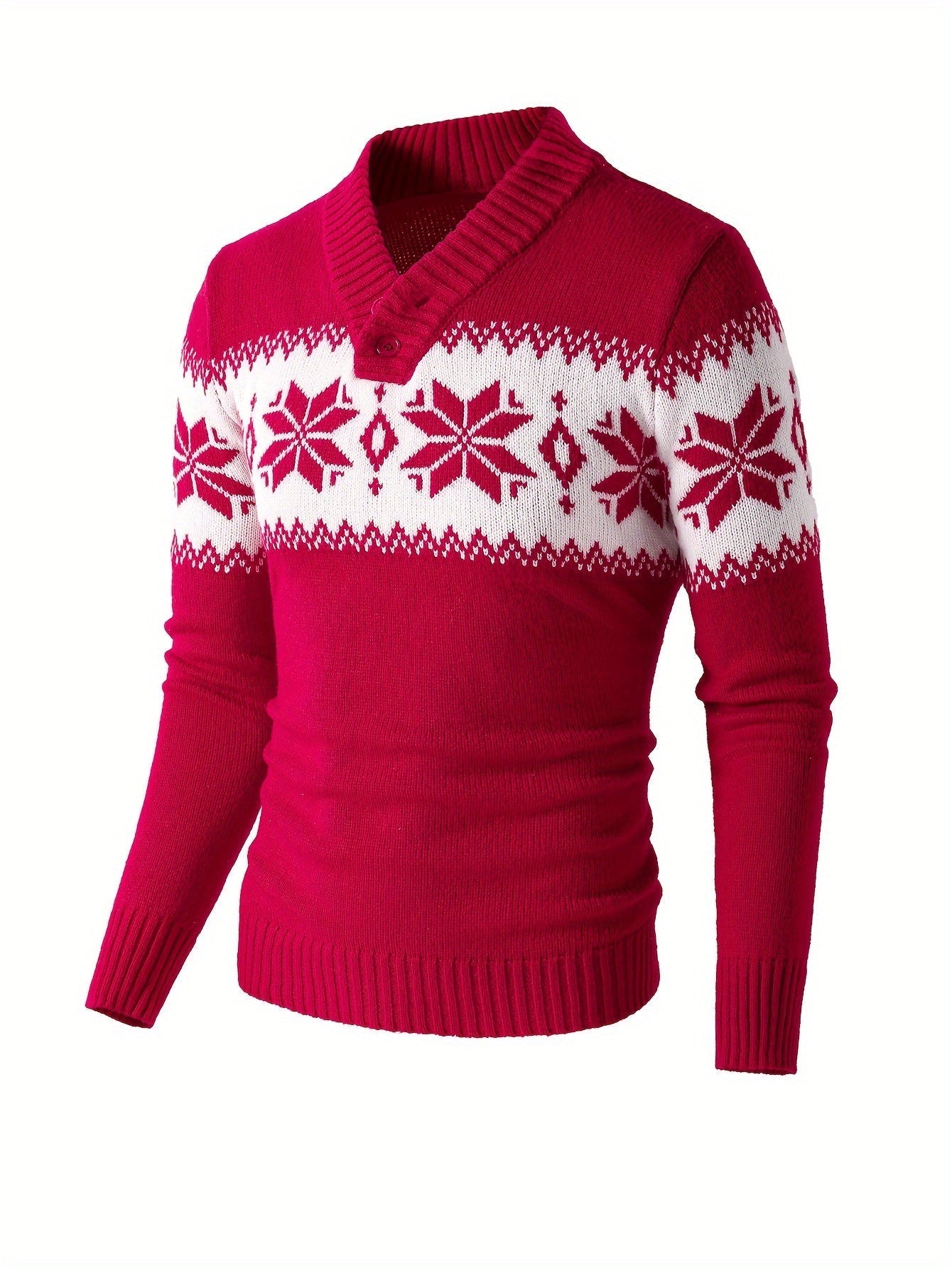 Jasper | Gezellige gebreide kersttrui met feestelijk patroon