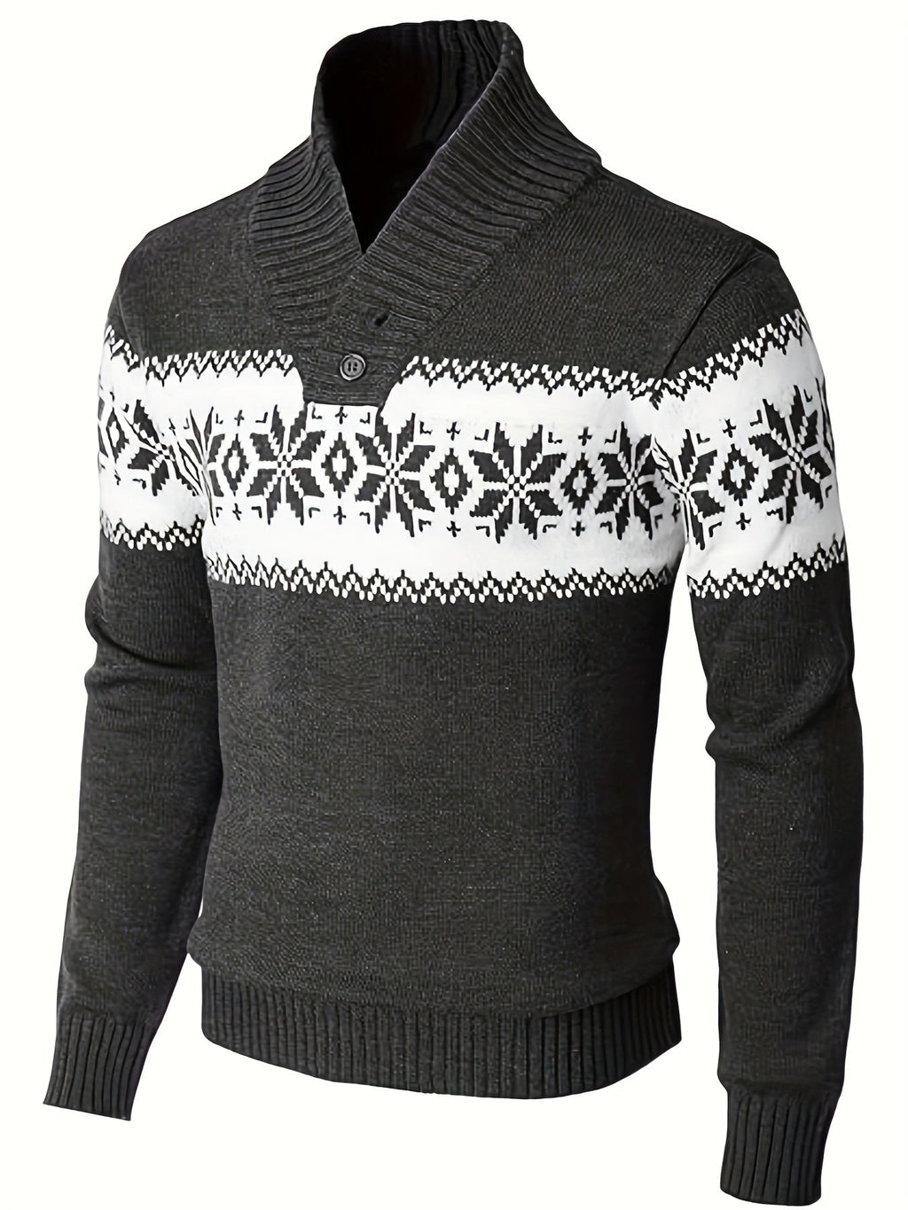 Jasper | Gemütlicher, gestrickter Weihnachtspullover mit festlichem Muster 