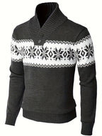 Jasper | Gemütlicher, gestrickter Weihnachtspullover mit festlichem Muster 