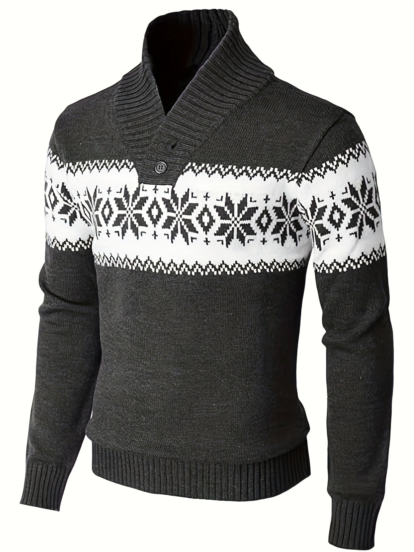 Jasper | Gemütlicher, gestrickter Weihnachtspullover mit festlichem Muster 