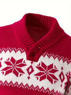 Jasper | Gemütlicher, gestrickter Weihnachtspullover mit festlichem Muster 