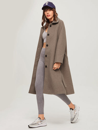 Livia Langer Mantel | Damenmantel aus Webstoff im lässigen Stil