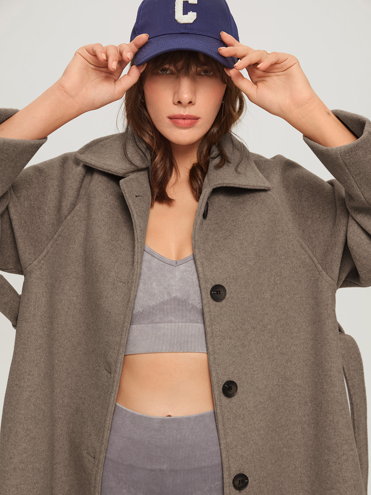 Livia Langer Mantel | Damenmantel aus Webstoff im lässigen Stil