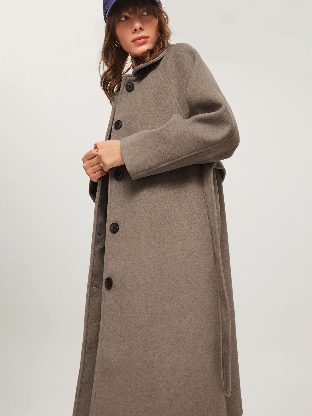 Livia Langer Mantel | Damenmantel aus Webstoff im lässigen Stil