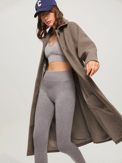 Livia Langer Mantel | Damenmantel aus Webstoff im lässigen Stil