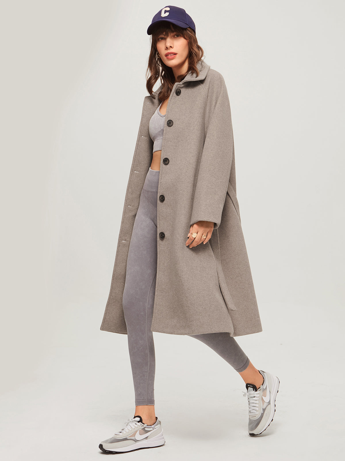 Livia Langer Mantel | Damenmantel aus Webstoff im lässigen Stil