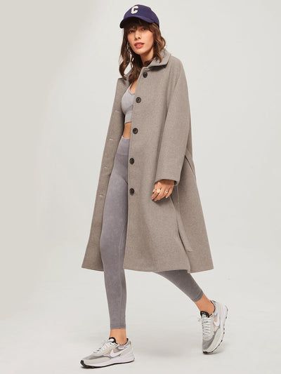 Livia Langer Mantel | Damenmantel aus Webstoff im lässigen Stil