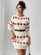 Lotte | Stilvolles Strickkleid mit Herzmuster