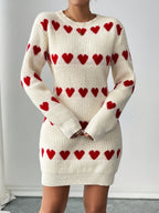 Lotte | Stilvolles Strickkleid mit Herzmuster