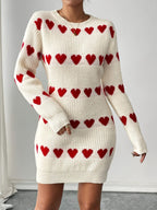 Lotte | Stilvolles Strickkleid mit Herzmuster