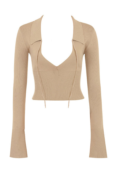 PuurShine - Camelgebreide top met midi rok