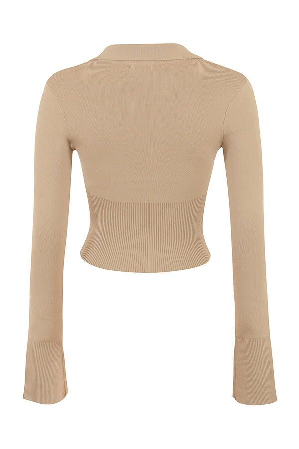 PuurShine - Camelgebreide top met midi rok