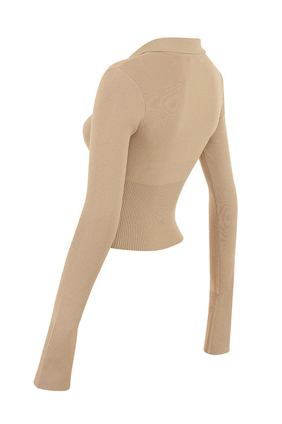 PuurShine - Camelgebreide top met midi rok