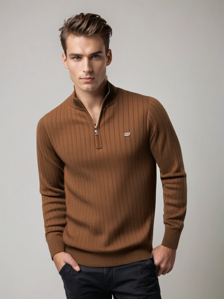 Max | Strickpullover mit Reißverschluss