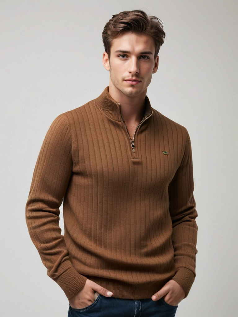 Max | Strickpullover mit Reißverschluss