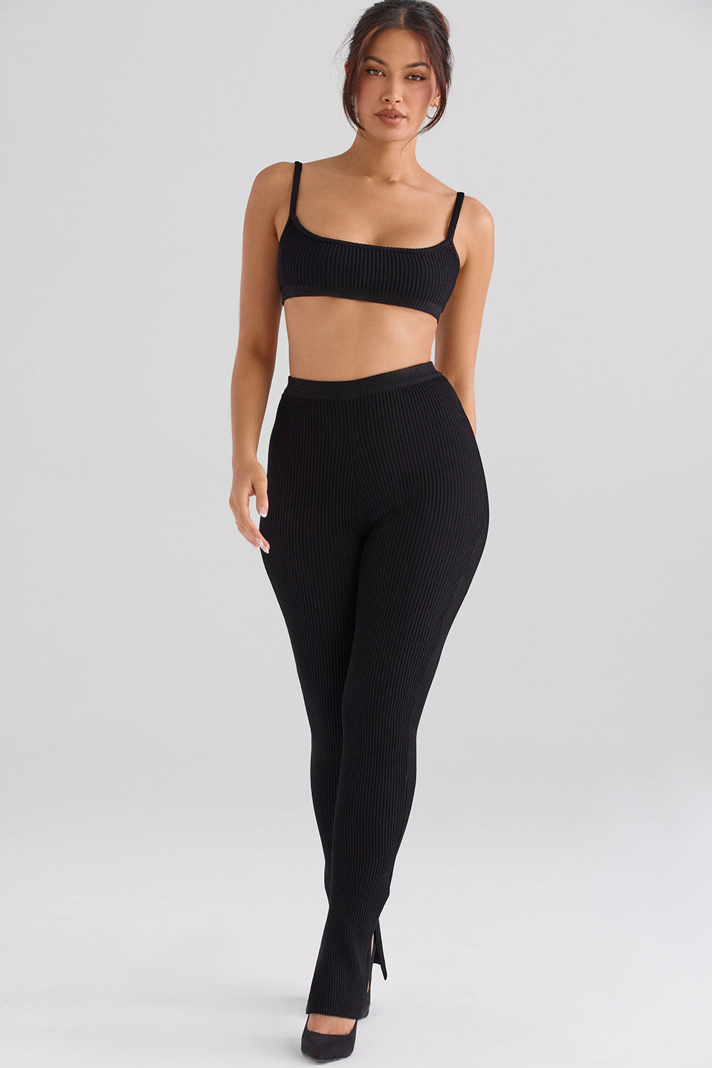 PuurShine - Ribgebreid vest met legging