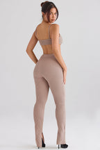 PuurShine - Gerippte Strickjacke mit Leggings