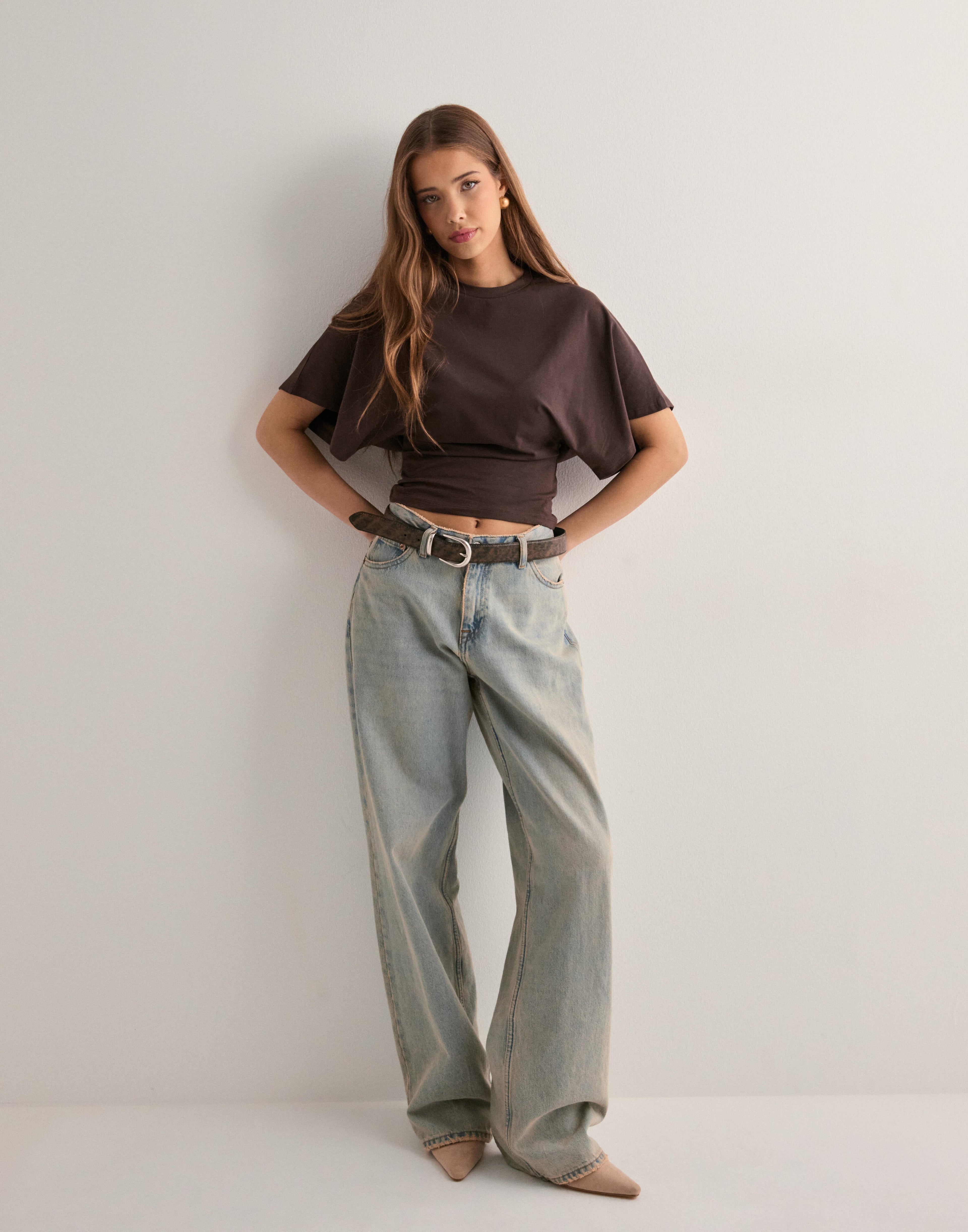 Mia - Oversized Cropped Shirt Damen 