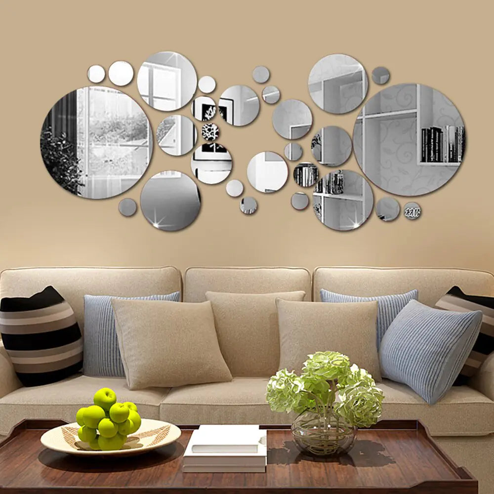 3D Mirror Wall Stickers - Modern, Reflective &amp; Easy to Install