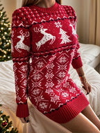 Noa | Elegante kersttrui-jurk met lange mouwen